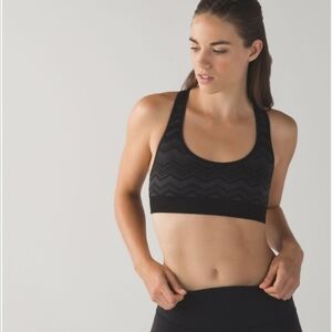 Lululemon | Ebb And Flow Racerback Sports Bra Heathered Black